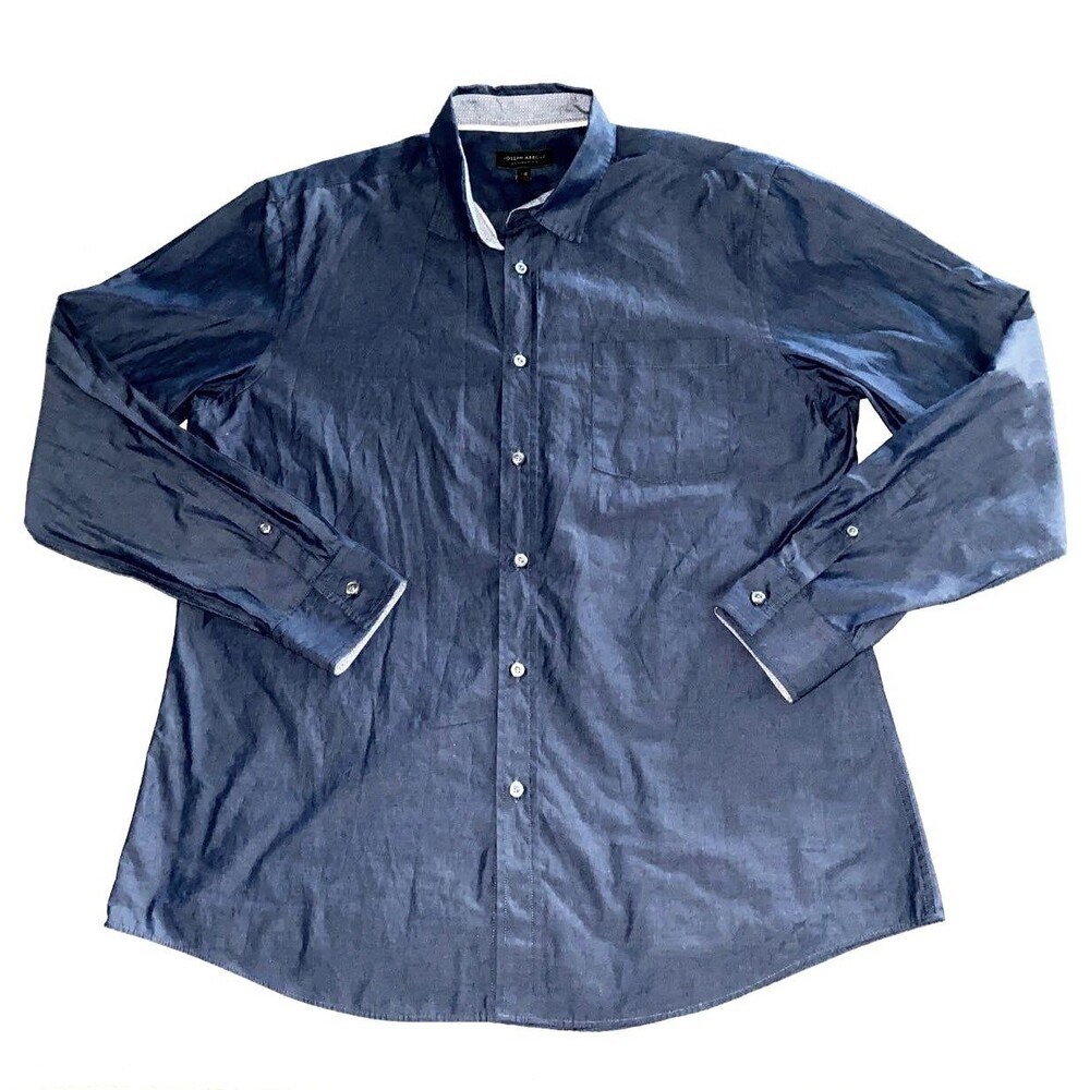 Joseph Abboud Men's Blue Long Sleeve Dress Shirt Large
